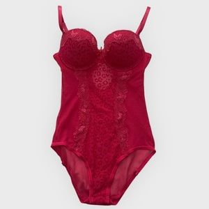 Pink Mesh Bodysuit Bustier